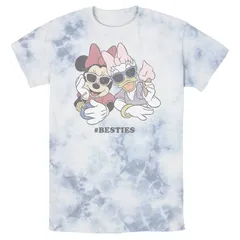 アニメキャラクター メンズ トップス Tシャツ Licensed Character Mens Disney Minnie Daisy Sunglasses and Treats Besties Bomabrd Wash Tee White Blue ホワイト