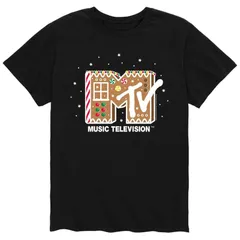 アニメキャラクター メンズ トップス Tシャツ ロゴ Licensed Character Mens MTV Classic Logo Gingerbread Tee Black ブラック