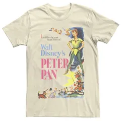 ディズニー メンズ トップス Tシャツ ヴィンテージ Disneys Peter Pan Vintage Cartoon Poster Mens Tee Naturalのサムネイル