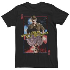 애니메이션 캐릭터 맨즈 탑스 T셔츠 다운 Licensed Character Mens Netflix Stranger Things Hopper Playing Card Upsi
