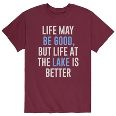 アニメキャラクター メンズ トップス Tシャツ Licensed Character Mens Life Better Lake Tee Red レッド