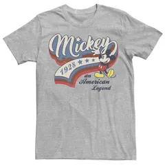 ディズニー メンズ トップス Tシャツ Disneys Mickey Friends Mens Mickey American Legend 1928 Tee Athletic Heather ヘザー