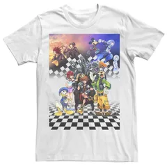 アニメキャラクター メンズ トップス Tシャツ Licensed Character Mens Kingdom Hearts Group Checkers Group Shotee White ホワイト