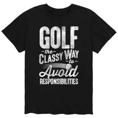 アニメキャラクター メンズ トップス Tシャツ Licensed Character Mens Golf The Classy Way To Avoid People Tee Black ブラック