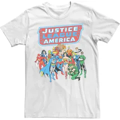 アニメキャラクター メンズ トップス Tシャツ ロゴ Licensed Character Mens Justice League All Justice Logo Tee White ホワイト