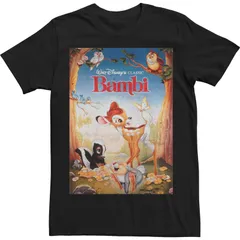 ディズニー メンズ トップス Tシャツ Disneys Bambi Mens Friendships Poster Tee Black ブラック