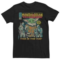 アニメキャラクター メンズ トップス Tシャツ Licensed Character Menstar Wars The Mandalorian This The Way Comicover Tee Black ブラック