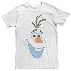 ディズニー メンズ トップス Tシャツ Disneys Frozen Olaf Mens Big Face Cartoon Tee White ホワイト