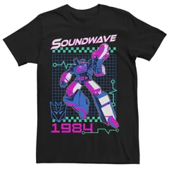 アニメキャラクター メンズ トップス Tシャツ Licensed Character Mens Transformersoundwave Retro Poster Tee Black ブラック