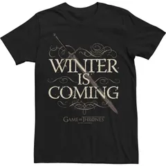 アニメキャラクター メンズ トップス Tシャツ Licensed Character Mens Game Of Thrones Winter Is Coming Textee Black ブラック