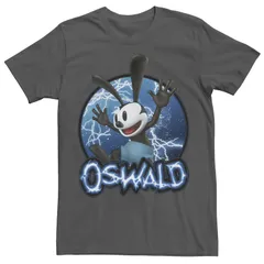 ディズニー メンズ トップス Tシャツ Disneys Epic Mickey Oswald Mens Lightning Portraitee Charcoal チャコール