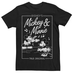 ディズニー メンズ トップス Tシャツ ヴィンテージ Disneys Mickey Minnie Mouse Mens Vintage Comic Tee Black ブラック