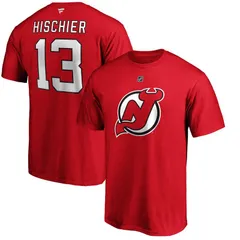 ファナティクス メンズ トップス Tシャツ ジャージー Mens Fanatics Branded Nico Hischiered New Jersey Devils Team Authentic Stack Name Number TShirt Nhl Re