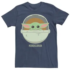 スター ウォーズ メンズ トップス Tシャツ Menstar Wars The Mandalorian The Child Bassinet Portraitee Navy Heather ヘザー