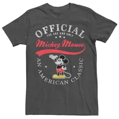 ディズニー メンズ トップス Tシャツ Disneys Mickey Mouse Mens American Classic Poster Tee Charcoal Heather チャコール