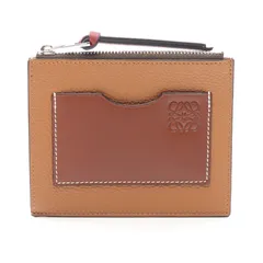 ロエベ LOEWE コインケース アナグラム コインカードホルダー ラージ ブラウン レザー アナグラム スクエア コインカードホルダー レディース 未使用