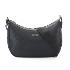 グッチ GUCCI ショルダーバッグ GGキャンバス 122790 ブラック キャンバス レザー ショルダーバッグ レディース Used A