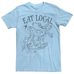 디즈니 맨즈 탑스 T셔츠 캡 그래픽 Disneys Peter Pan Captain Hook Mens 34Eat Local34 Graphic Tee Light Blue 블루