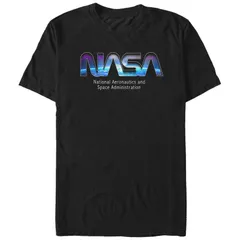 アニメキャラクター メンズ トップス Tシャツ ロゴ Licensed Character Mens NASA Earth Space Logo Fill Tee Black ブラック