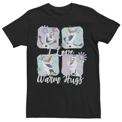 ディズニー メンズ トップス Tシャツ Mens Disneys Frozen Olaf Warm Hugs Tee Black ブラック