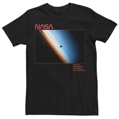 アニメキャラクター メンズ トップス Tシャツ Licensed Character Mens NASA Shuttle Dark Light Poster Tee Black ブラック