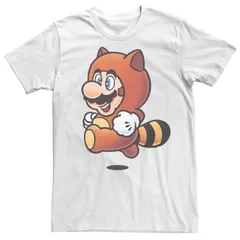 アニメキャラクター メンズ トップス Tシャツ Licensed Character Mens Nintendo Super Mario Tanooki Suitee White ホワイト