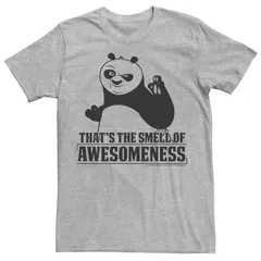 アニメキャラクター メンズ トップス Tシャツ Licensed Character Mens Kung Fu Panda Smell The Awesomeness Portraitee Athletic Heather ヘザー