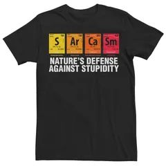 アニメキャラクター メンズ トップス Tシャツ グラフィック Licensed Character Mensarcasm Natures Defense Againstupidity Elements Blocks Graphic Tee Black ブラック
