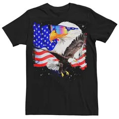 アニメキャラクター メンズ トップス Tシャツ グラフィック Licensed Character Mens American Bald Eaglespace Poster Graphic Tee Black ブラック