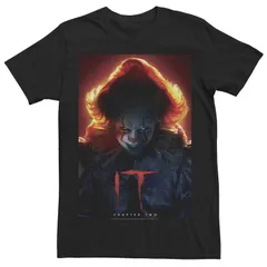 アニメキャラクター メンズ トップス Tシャツ Licensed Character Mens IT Chapter 2 Pennywise Glowing Portraitee Black ブラック