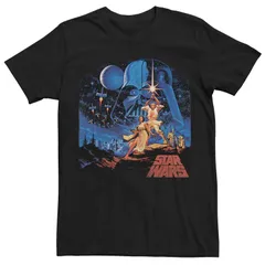 アニメキャラクター メンズ トップス Tシャツ ヴィンテージ Licensed Character Menstar Wars Vintage Poster Tee Black ブラック