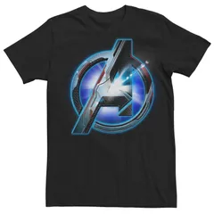 アニメキャラクター メンズ トップス Tシャツ ロゴ Licensed Character Mens Marvel Avengers Tech Logo Tee Black ブラック