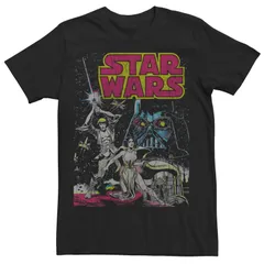 アニメキャラクター メンズ トップス Tシャツ Licensed Character Menstar Wars Cover Tee Black ブラック