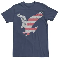 アニメキャラクター メンズ トップス Tシャツ グラフィック Licensed Character Mens ChinUp Bald Eagle American Flag Fill Graphic Tee Navy Heather ヘザー