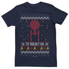 アニメキャラクター メンズ トップス Tシャツ グラフィック Licensed Character Menstar Trek To Boldly Go Festive Graphic Tee Navy ネイビー