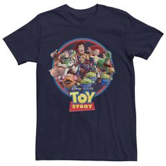 디즈니 픽사 맨즈 탑스 T셔츠 그래픽 Disney Pixar Mens Disney Pixar Toy Story Circle Group Shot Graphic Tee Navy 네이비