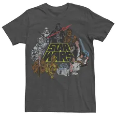 アニメキャラクター メンズ トップス Tシャツ Licensed Character Menstar Wars In Color Mens Tee Charcoal Heather チャコール