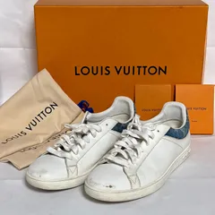 LOUIS VUITTON  ルイヴィトン ルクセンブルグ モノグラム デニム スニーカー  7 1/2 (26.5cm) ローカットシューズ MS1108 ホワイト