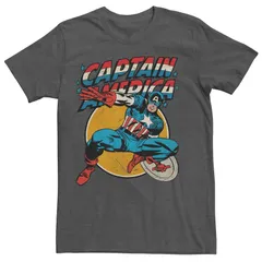 アニメキャラクター メンズ トップス Tシャツ キャップ Licensed Character Mens Captain America Tee Charcoal Heather チャコール