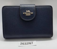 COACH コーチブロックチェック ラウンドファスナー長財布 ホワイト
