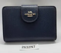 【2632N7】 COACH コーチ  財布 クロスグレイン レザー ミディアム コーナー ジップ ウォレット　中古