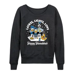 ディズニー レディース トップス Tシャツ パイル Womens Disney Latkes Lights Love French Terry Long Sleeve Tee Heather Charcoal チャコール