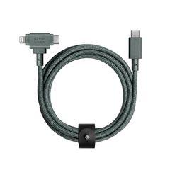 【新品】 Native Union（ネイティブユニオン）Belt Cable Duo ? 1.5m 超強力編組ユニバーサル充電ケーブル ? 再生素材製 ? 2-in-1 マルチデバイス MFi認証コネクター、LightningおよびType-Cデバイス向け 0