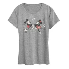 ディズニー レディース トップス Tシャツ グラフィック Womens Disneys Mickey Minnie Mouse Time For Fun Graphic Tee Heather Gray グレー