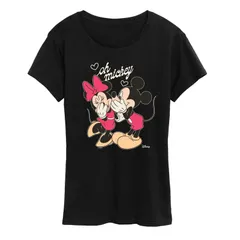 ディズニー レディース トップス Tシャツ グラフィック Womens Disneys Mickey Minnie Mouse Oh Mickey Graphic Tee Black ブラック