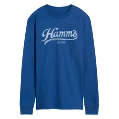 アニメキャラクター メンズ トップス Tシャツ ロゴ グラフィック Licensed Character Mens Hamms Logo Distressed Long Sleeve Graphic Tee Royal Blue ブルー