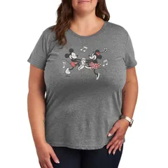 ディズニー レディース トップス Tシャツ プラスサイズ グラフィック Plusize Disneys Mickey Minnie Mouse Time For Fun Graphic Tee Heather Gray グレー