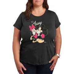 ディズニー レディース トップス Tシャツ プラスサイズ グラフィック Plusize Disneys Mickey Minnie Mouse Oh Mickey Graphic Tee Heather Charcoal チャコール