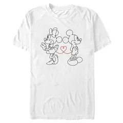 ディズニー メンズ トップス Tシャツ グラフィック Mens Disneys Minnie Mickey Heart Graphic Tee White ホワイト