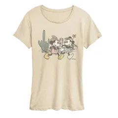 ディズニー レディース トップス Tシャツ グラフィック Womens Disneys Mickey Minnie Mouse In The Desert Graphic Tee Beige ベージュ
